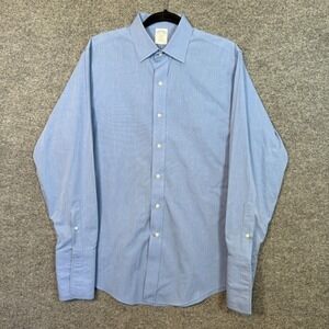 Brooks Brothers Shirt Mens 15.5-34 Blue Chambray 1818 Regent Button Up Flip Cuff